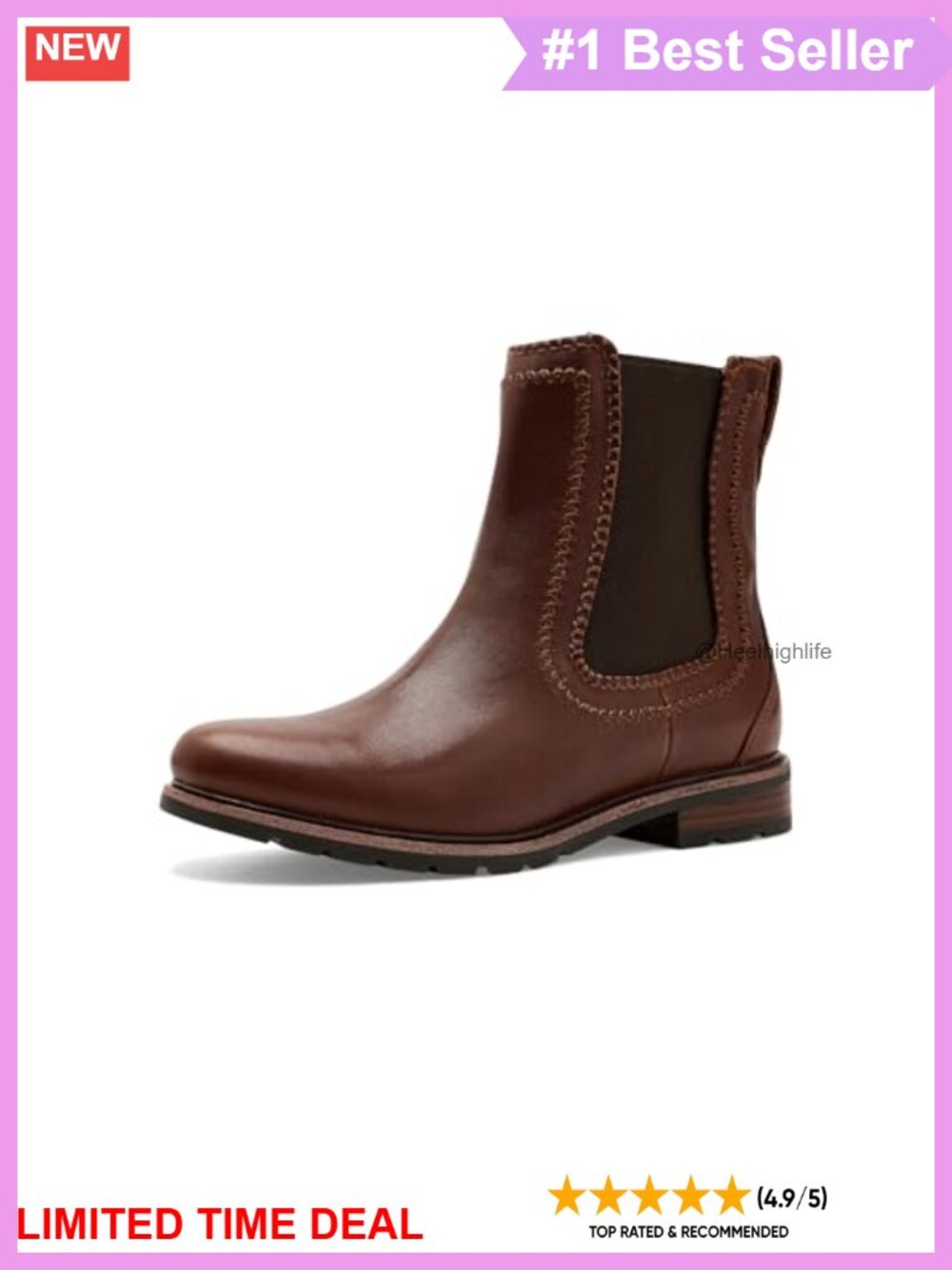 Chelsea Boots with ATS Technology Cushioning Duratread Sole Leather Lining